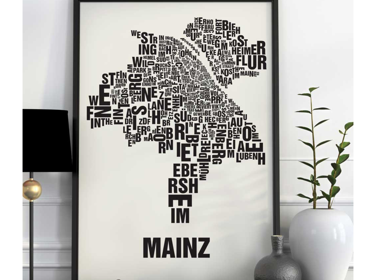 Buchstabenkarte Mainz Siebdruck